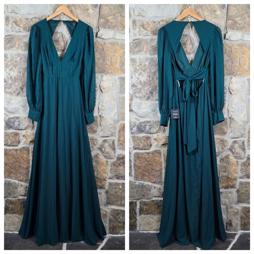 NWT Lulu's Talk About Divine Open Back Maxi Dress - Picture 2 of 9